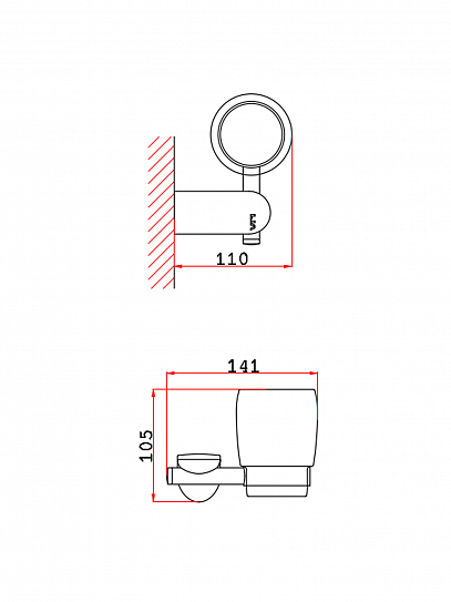 Стакан подвесной для ванной VRI Rialto HG800607