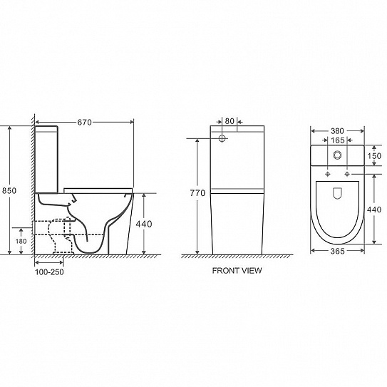 Унитаз компакт с бачком и сиденьем микролифт Grossman GR-4449BMS Черный матовый
