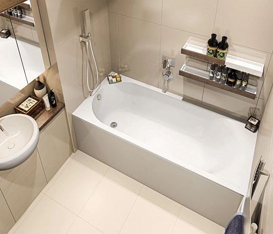 Ванна из литьевого мрамора BAS Афина 170х70 белый глянец