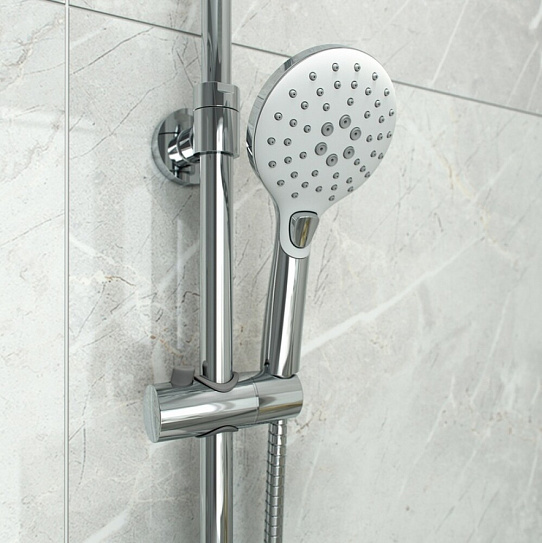 Комплект: Душевой гарнитур с верхней лейкой Iddis Ray RAYSW3Fi76 + Смеситель для умывальника Iddis Ray RAYSB00i01