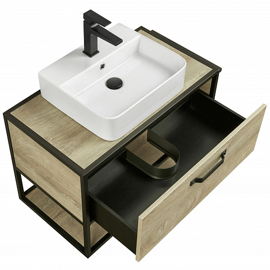 Тумба под накладную раковину Aquaton Лофт Фабрик 80 дуб эндгрейн 1A242401LTDU0