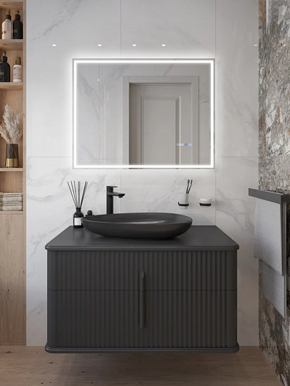 Зеркало с подсветкой и подогревом Monterey Аделия 90x70 (холодный свет, мультиблок, на касание)