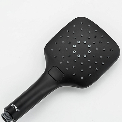 Душевая система с тропическим душем и смесителем Gappo G2417-6 латунь, цвет черный матовый