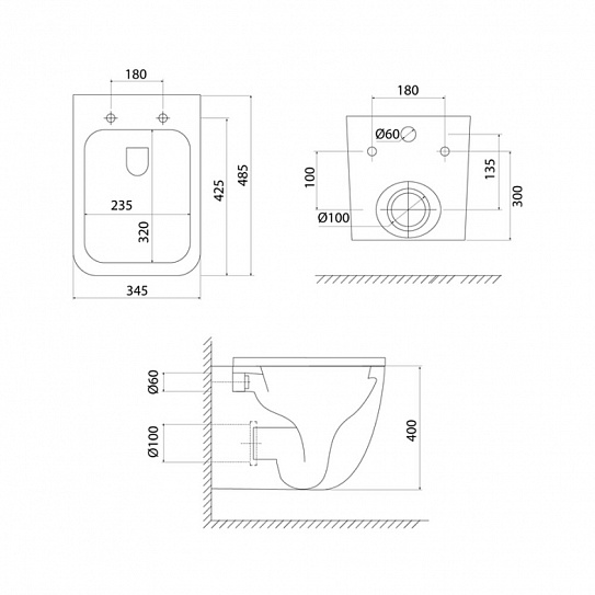 Унитаз подвесной безободковый Iddis Torr Q c системой смыва Торнадо TOQFDSEi25