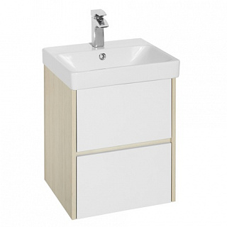Тумба под раковину Aquaton Сканди 55 белая, дуб верона 1A251701SDB20