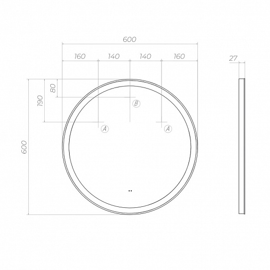 Зеркало VIGO Cosmo 600 Comfort 138