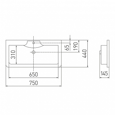 Раковина Акватон Сиена М 75 белая 1A70613KSN010