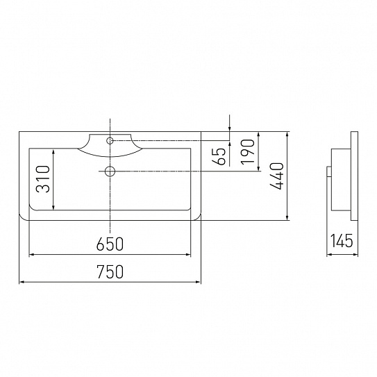 Раковина Акватон Сиена М 75 белая 1A70613KSN010