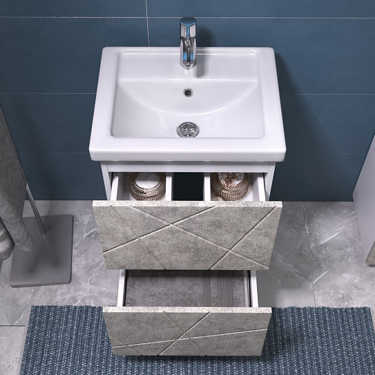 Тумба Geometry 500-0-2 бетон под ум Комо VIGO 400