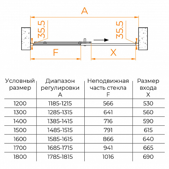 Душевая дверь RGW PA-017 1200