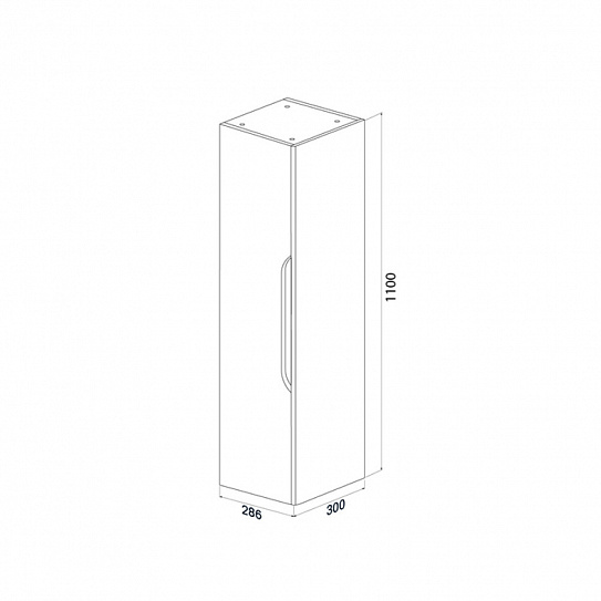 Пенал подвесной 30см белый IDDIS Ray RAY30W0i97