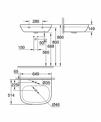 Раковина Grohe Euro Ceramic 65 39323000