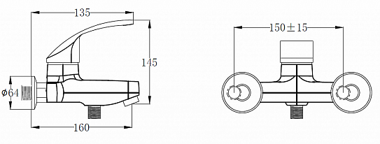Смеситель для ванны РМС SL85-009E