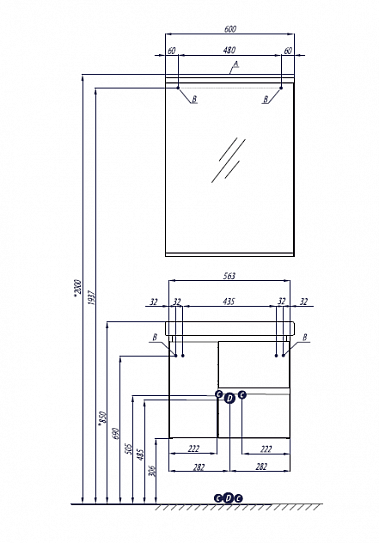 Зеркало Акватон Рене 60 1A222302NR010