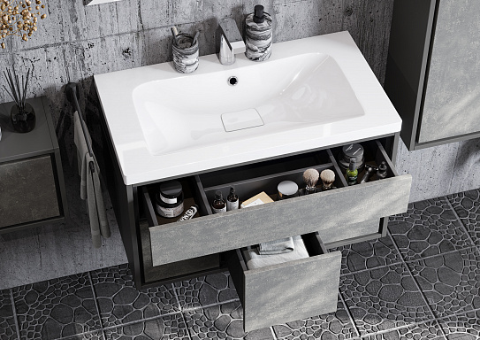 Тумба под раковину Aquaton Уэльс 100 графит 1A267601WA6A0 new