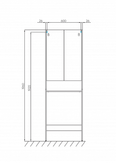 Шкаф Aquaton Лондри белый, для стиральной машины 1A260503LH010