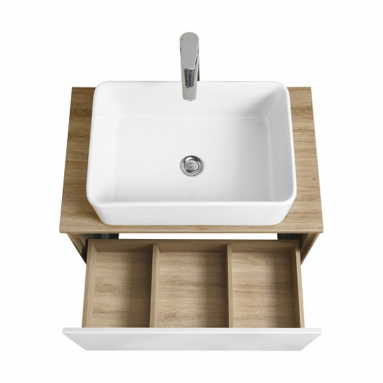 Тумба под раковину Aquaton Либерти 70 дуб эльвезия белый глянец 1A279801LYC70