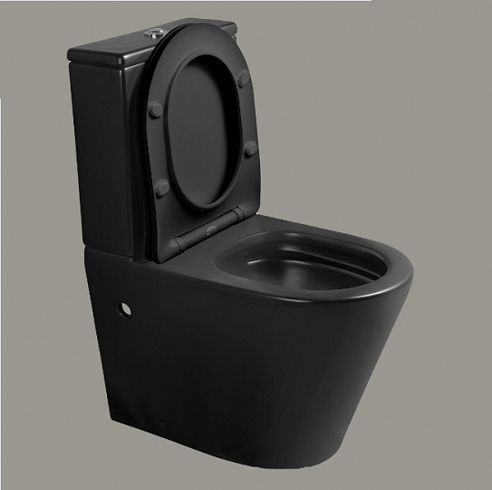 Унитаз компакт Cerutti SELLA MB сиденье с микролифтом, цвет черный матовый 9865