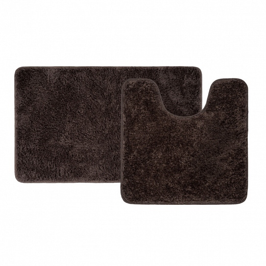 Набор ковриков для ванной комнаты, 50х80 + 50х50, микрофибра, темно-коричневый Iddis BSET08Mi13