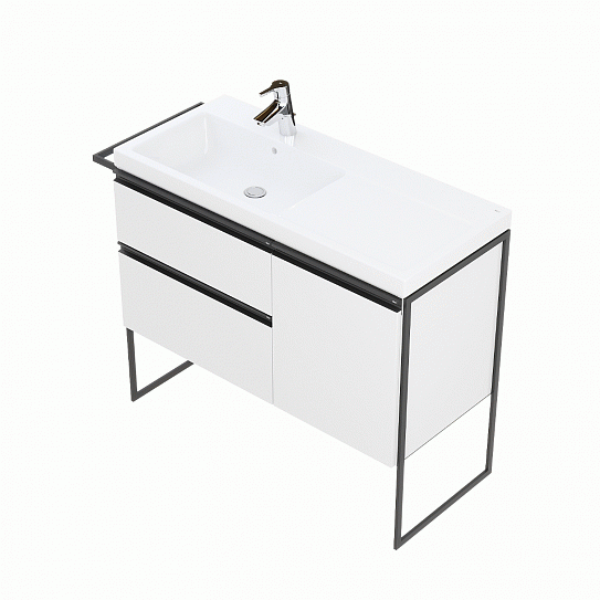 Тумба под раковину Roca Domi 100 белый глянец 2 ящика, левая A857477806