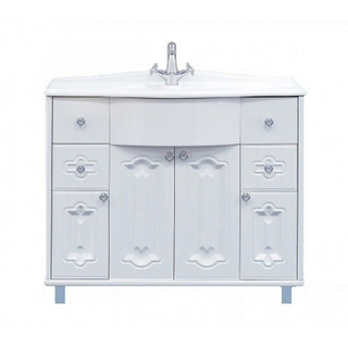 Тумба под раковину Грация 90 с 2 ящиками белая (рак Melana90 к.120692 не входит в комплект)