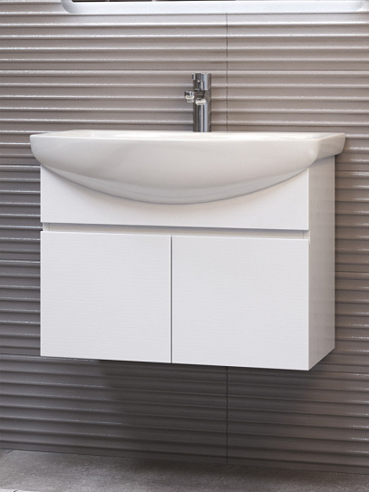Тумба подвесная с раковиной 70 см Vigo Wing 700-2-0 tp.WIN.BAL.70.2D белый