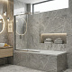 Штора для ванны раздвижная 100х140 MONTEREY EX-255 хром прозрачное стекло 4мм