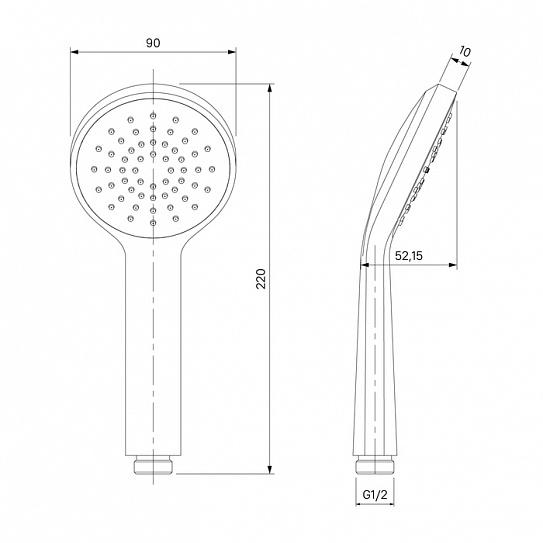 Смеситель с верхним душем и изливом 426924 Simp SIMSB1FM06