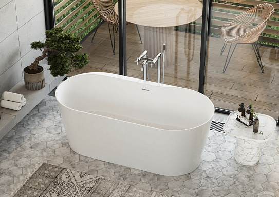 Ванна отдельностоящая 159х79 Roca Raina из материала Stonex белая 248466000