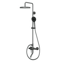 Душевая система с изливом RUSH Melos SUS1101-40Grey графит со смесителем