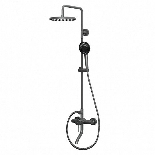 Душевая система с изливом RUSH Melos SUS1101-40Grey графит со смесителем