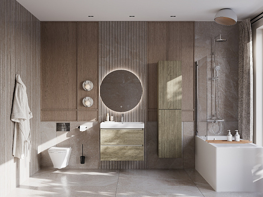 Тумба под раковину Roca Ona 800 темный вяз 2 ящика A857630511