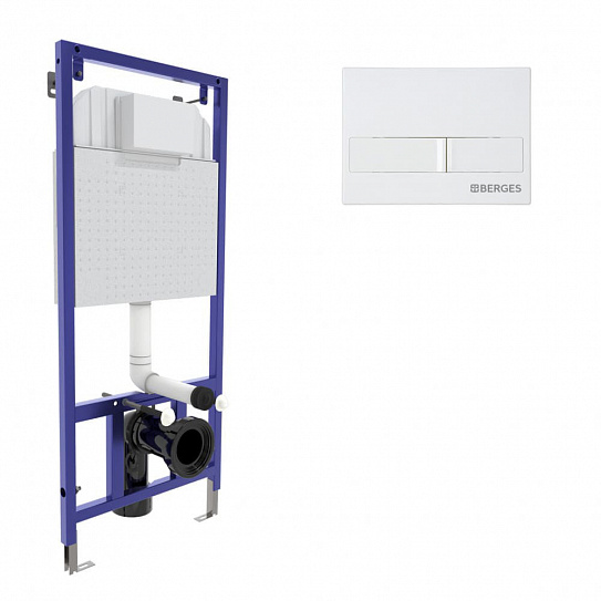 Инсталляция для скрытого монтажа Berges Novum L1 с кнопкой белая 040211