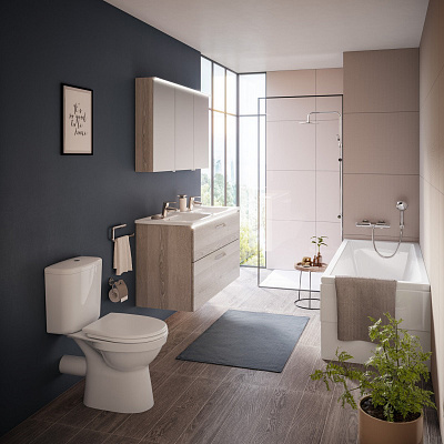 Напольный унитаз Vitra Norm Fit с функцией биде, крышка термопласт с микролифтом 9844B099-7203
