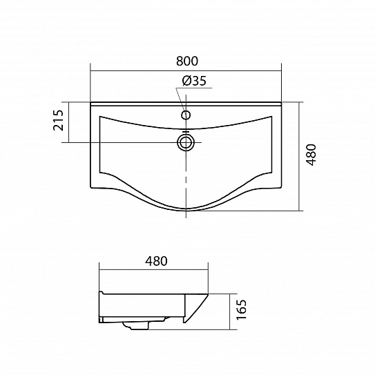 Раковина мебельная AQUATON Беверли 80 1WH302422