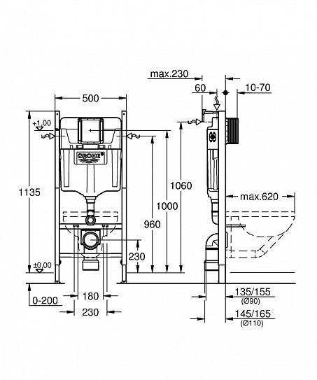 Инсталляция для унитаза 3в1 Grohe 1000044
