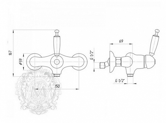 Смеситель для душа Migliore Oxford BN.OXF-6338