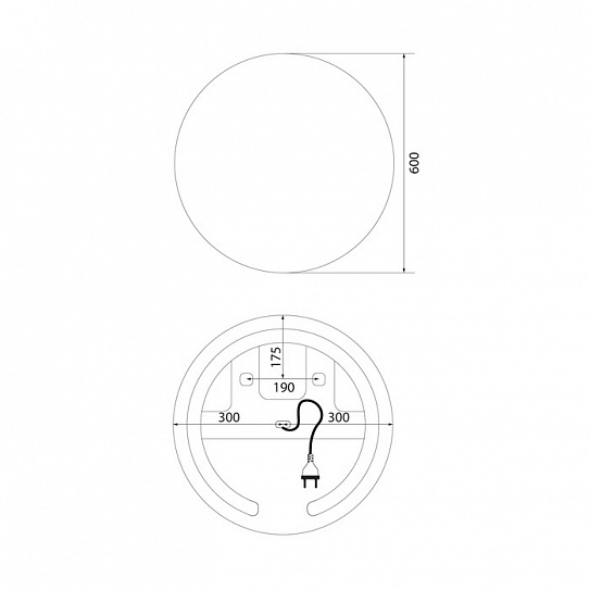 Зеркало в ванную 60 круглое с подсветкой и термообогревом Iddis Bild BIL60T0i98