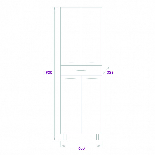 Пенал для ванной Onika Модерн 60 напольный, 406002