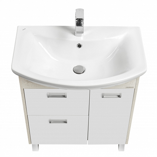 Тумба с раковиной Aquaton Бекка PRO 70 белый, дуб сомерсет 1A208701BAC20