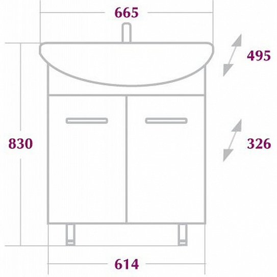 Тумба без раковины Onika Стелла 65 см 106501