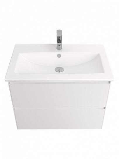 Тумба под раковину Люмин 75 белый матовый (рак.161073 в комплект не входит) AQUATON 1A294001A52B0