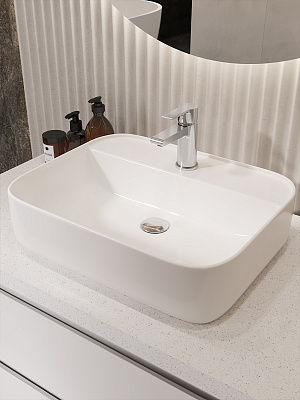 Накладная раковина 51 см MONTEREY ZT-2009A прямоугольная с отверстием под смеситель