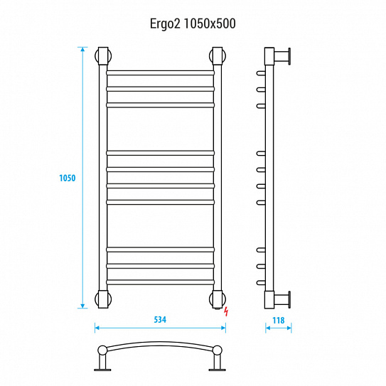 Полотенцесушитель электрический Energy Ergo2 1050х500  EETR0ERGO2105500000