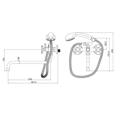 Смеситель для ванны Lemark Promotion LM6051C