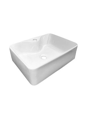 Раковина накладная 50 с отверстием под смеситель, фарфор, MONTEREY ZT-8099A (49х38) прямоугольная