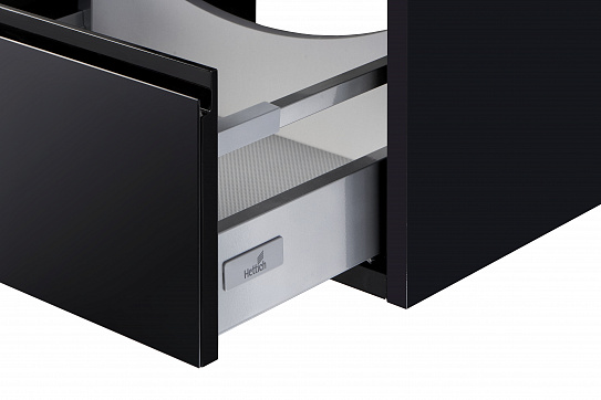 Тумба без раковины Акватон Римини 60 черный глянец 1A226601RN950