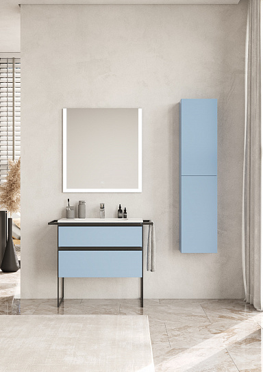 Тумба с раковиной Roca Domi 80 2 ящика ZRU9307871, небесный синий матовый