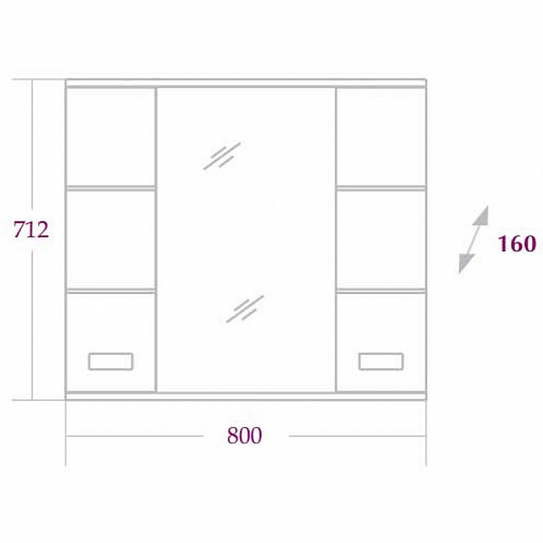Шкаф-зеркало Onika Балтика 80 см 208024