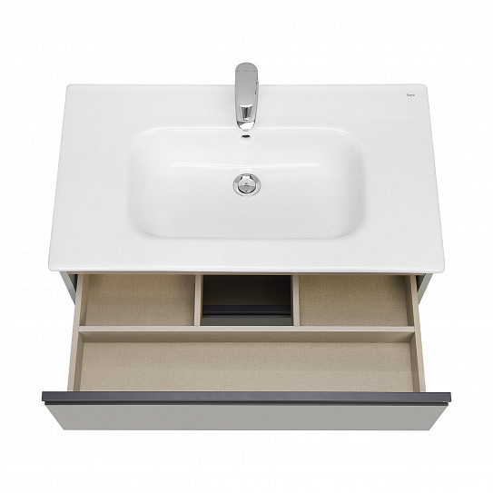 Тумба под раковину Roca Domi 80 2 ящика серый матовый ZRU9307874